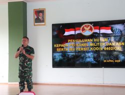 Cegah Pelanggaran, Kodim 0402/OKI-OI Perkuat Pemahaman Hukum Prajurit dan Keluarga