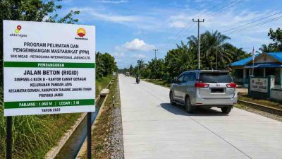 Wujud Komitmen PetroChina Jabung, Jalan Rigid Beton Sepanjang 1,96 Km di Simpang 4 Blok D Geragai Selesai Dibangun